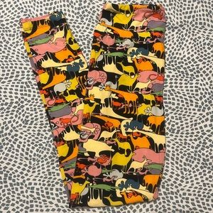 LuLaRoe Women’s One Size Leggings Animal multi